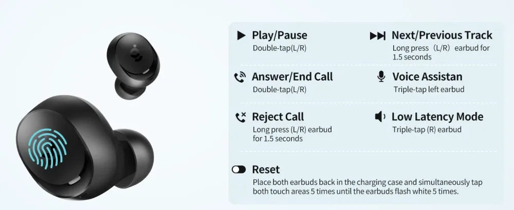 WEGEAR Wireless Earbuds In Ear Bluetooth 5.4 40H Playtime