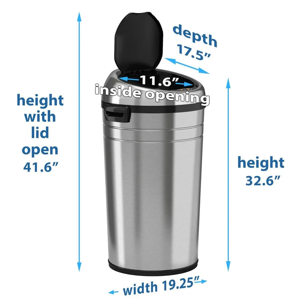 XMSJ Touchless Sensor Trash Can with Odor Control and Wheels