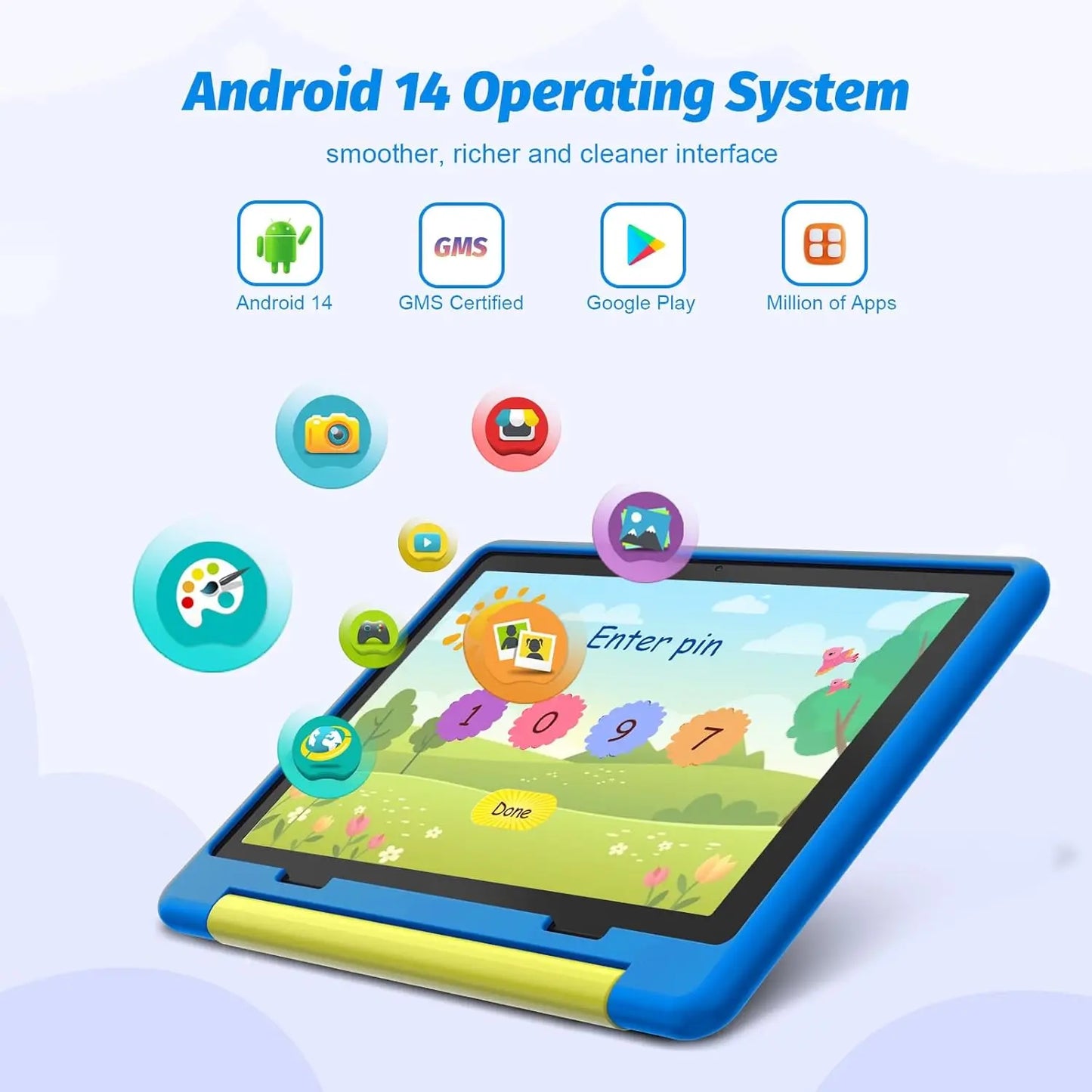 AEEZO Kids Tablet Android Parental Control With Protective Case