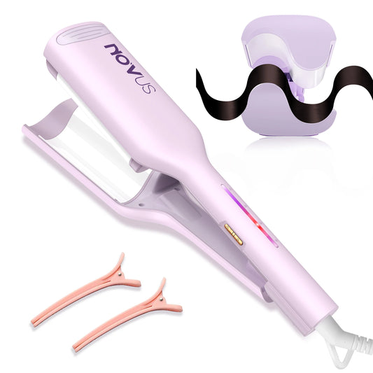 NOVUS Curling Iron Waver Ionic Anti Scald Tourmaline Wave Wand