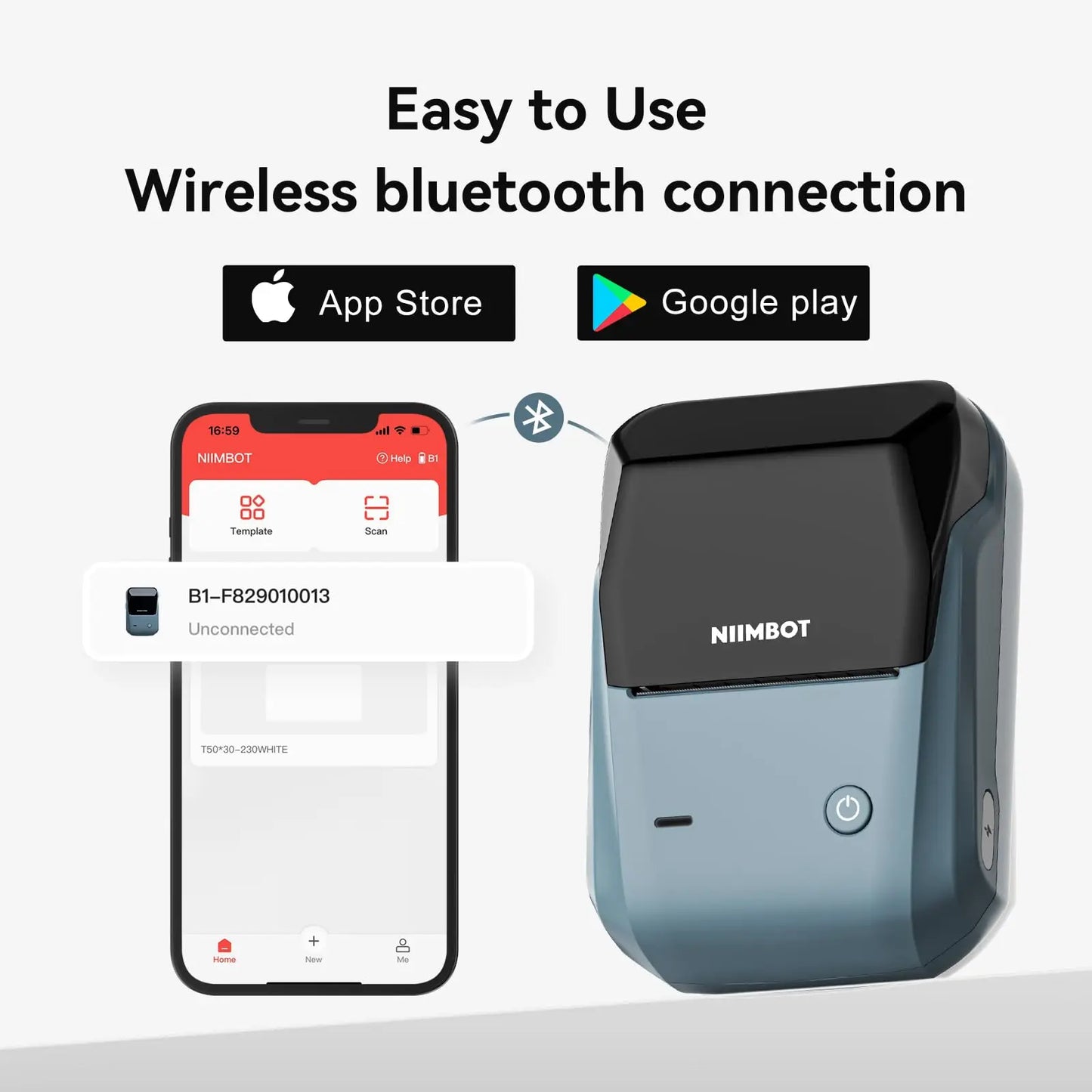 NiiMbot B1 Label Maker Bluetooth Thermal Printer