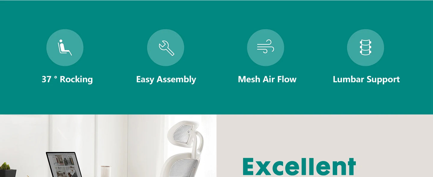 JHK Mesh Ergonomic Office Chair With Flip Up Arms And Lumbar Support