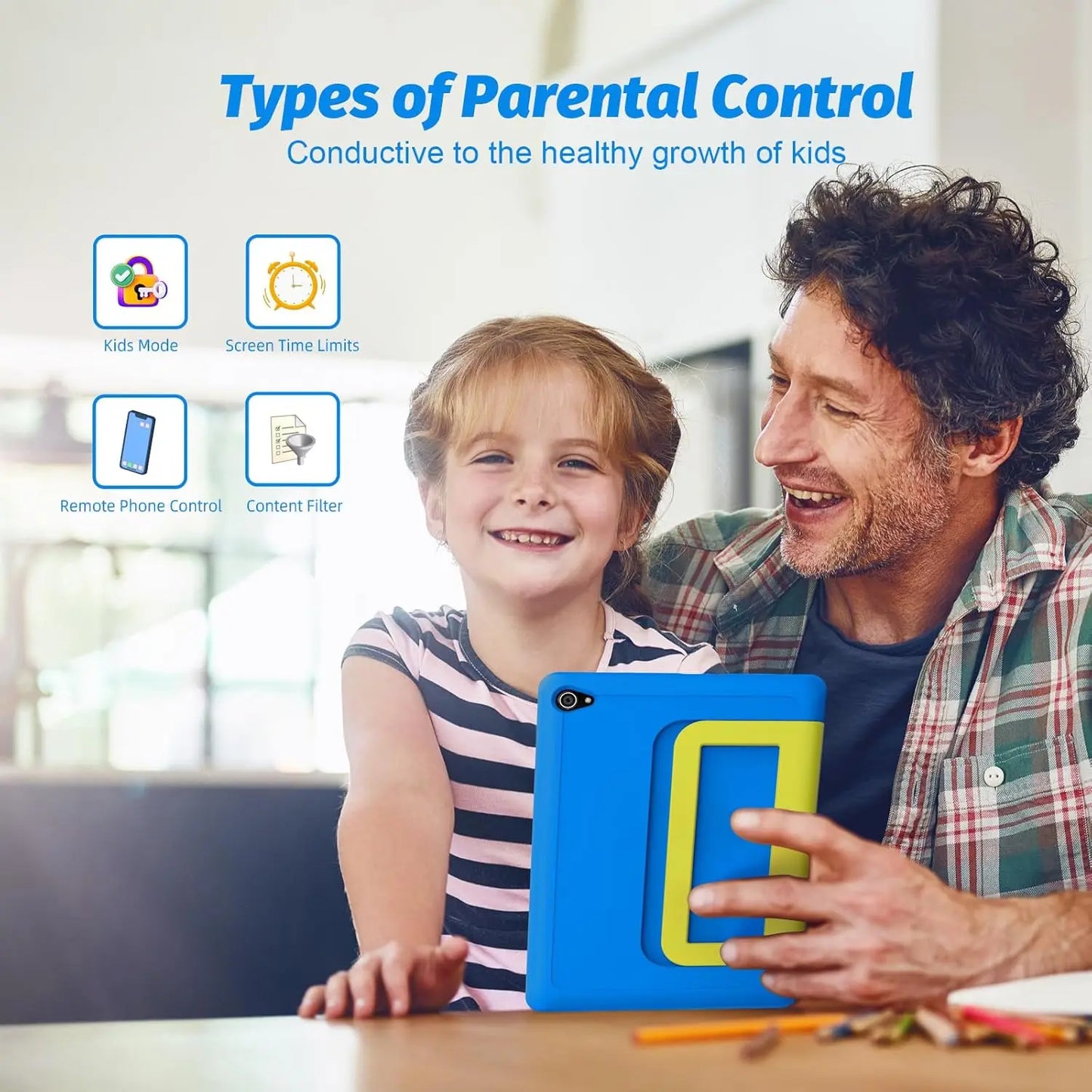 AEEZO Kids Tablet Android Parental Control With Protective Case