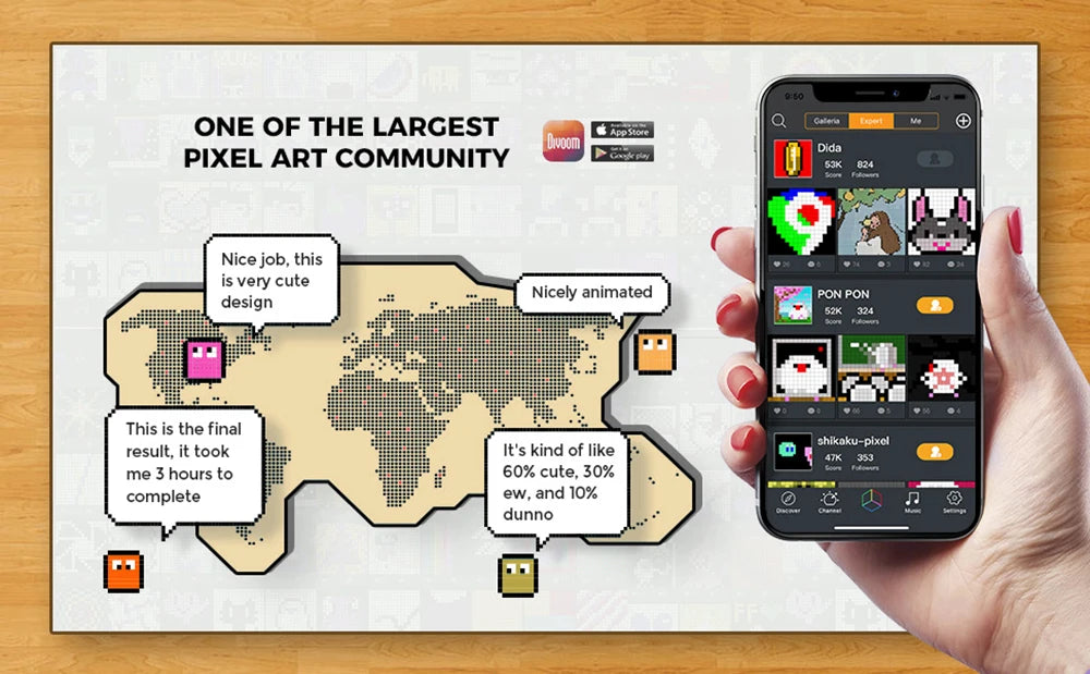 Divoom Ditoo-Pro Retro Pixel Art Bluetooth Speaker Alarm Clock