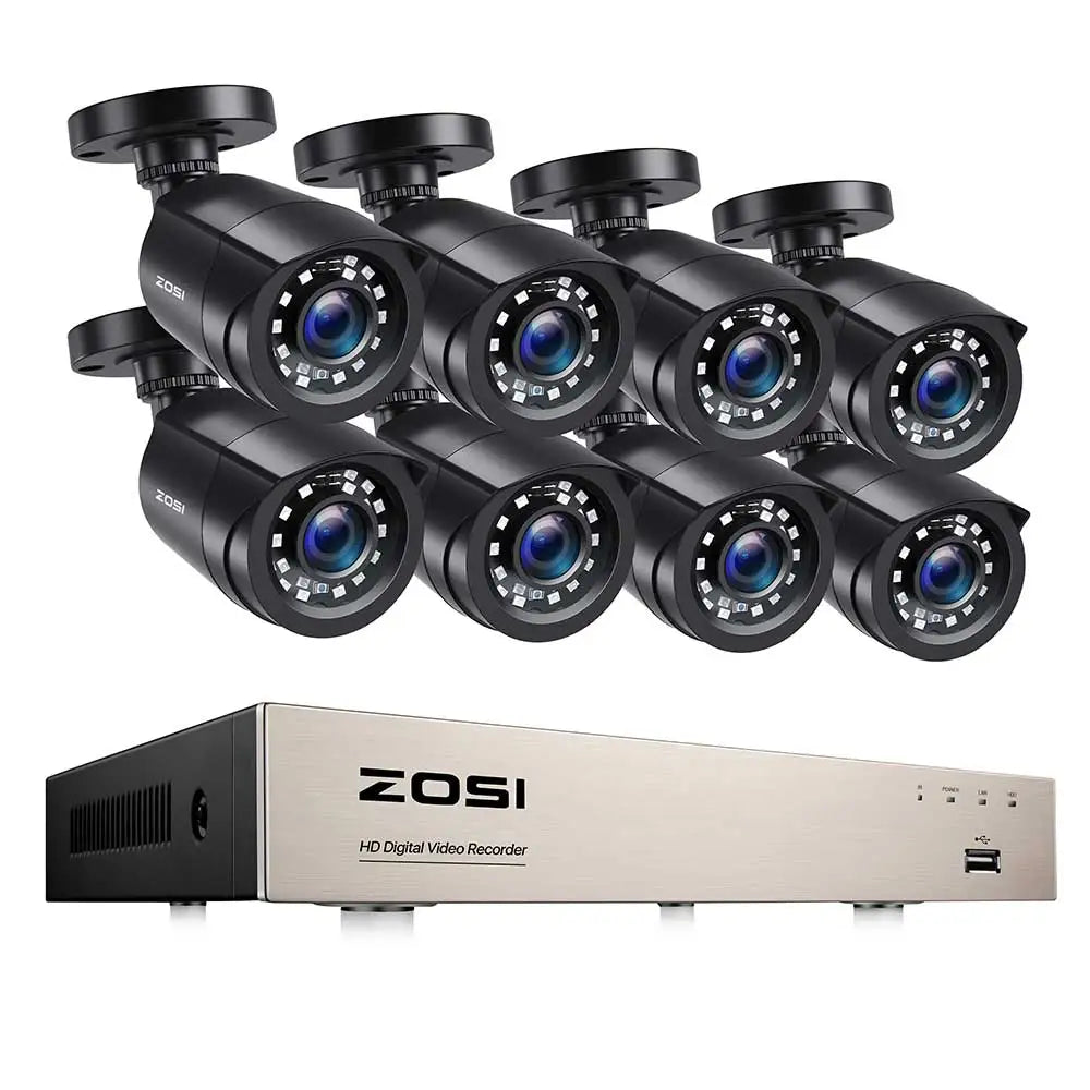 ZOSI 8CH 2MP 1080P DVR System AI Vehicle Detection Surveillance