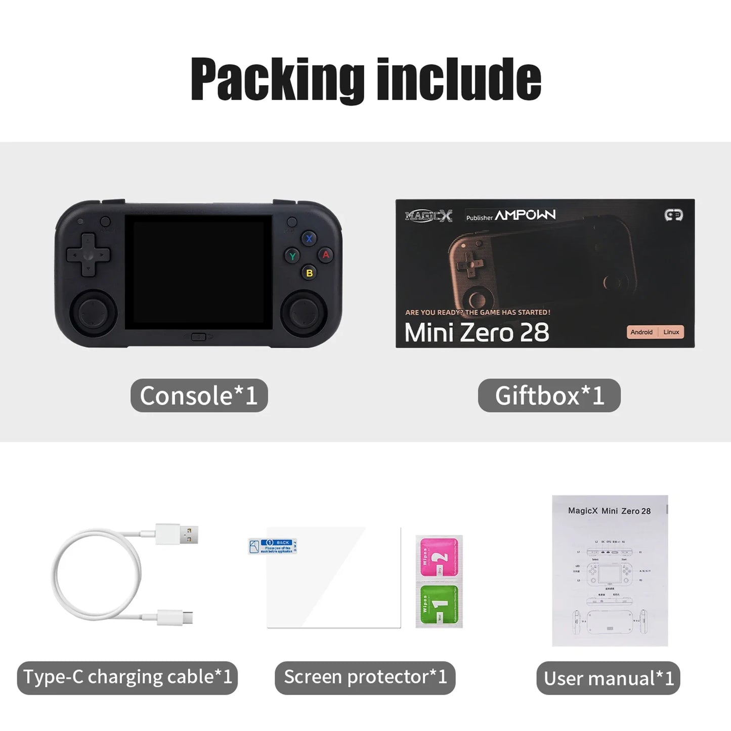 Ampown Mini Zero 28 Handheld Game Console Android WiFi