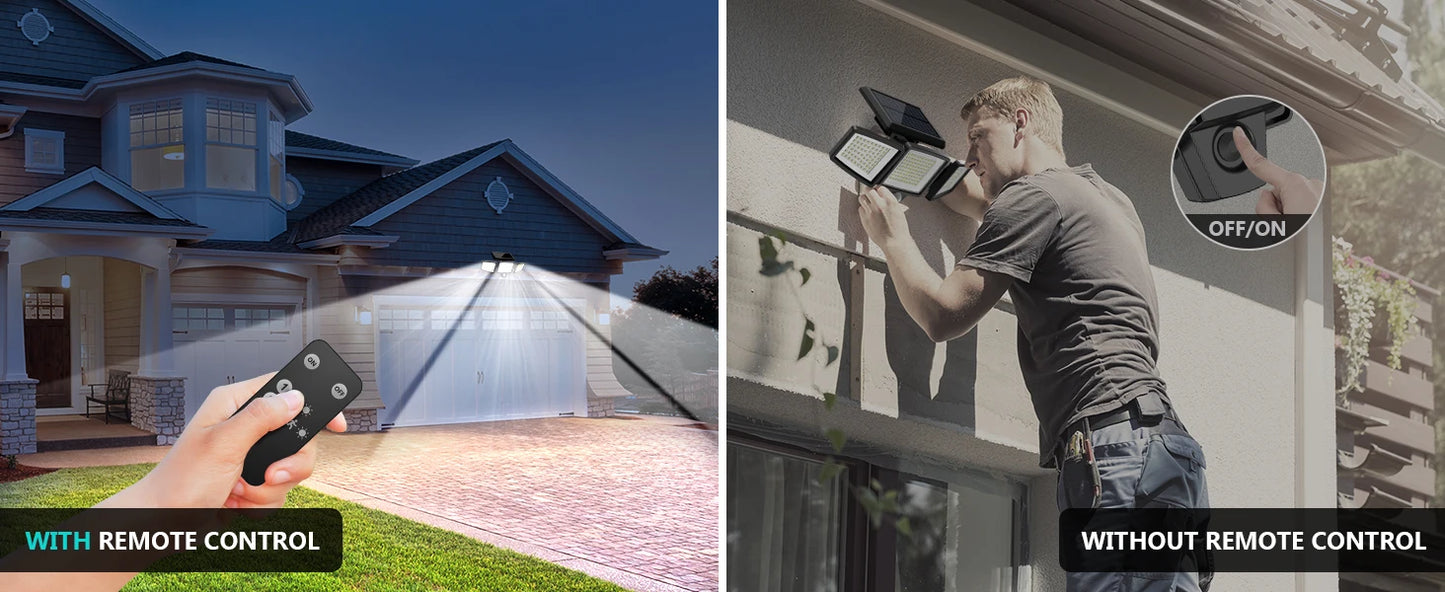 SZRSTH 3-Pack Outdoor Solar Motion Sensor Lights For Porch, Garage