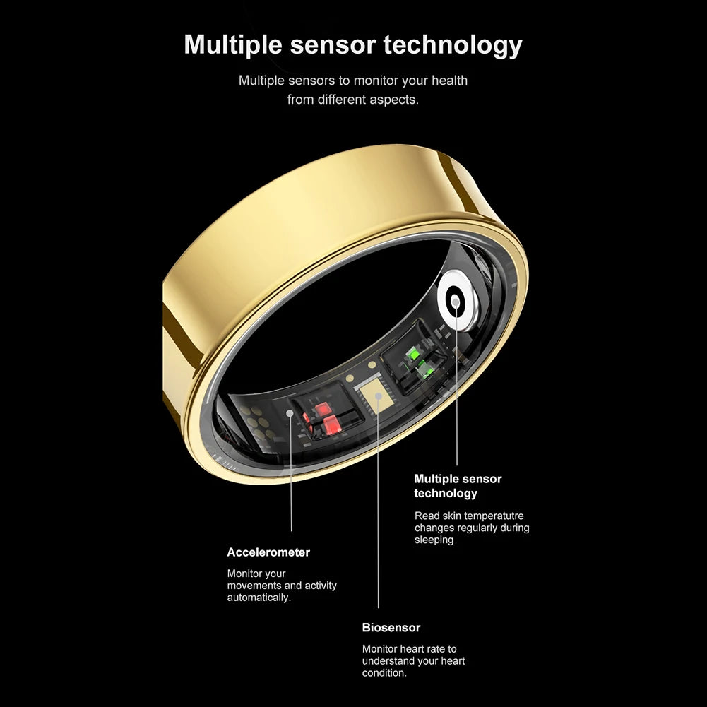 APWIKOGER R09 Smart Ring With Heart Rate Blood Oxygen Monitor