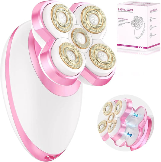 Sawkism Rechargeable Waterproof Womens Electric Razor For Legs And Arms