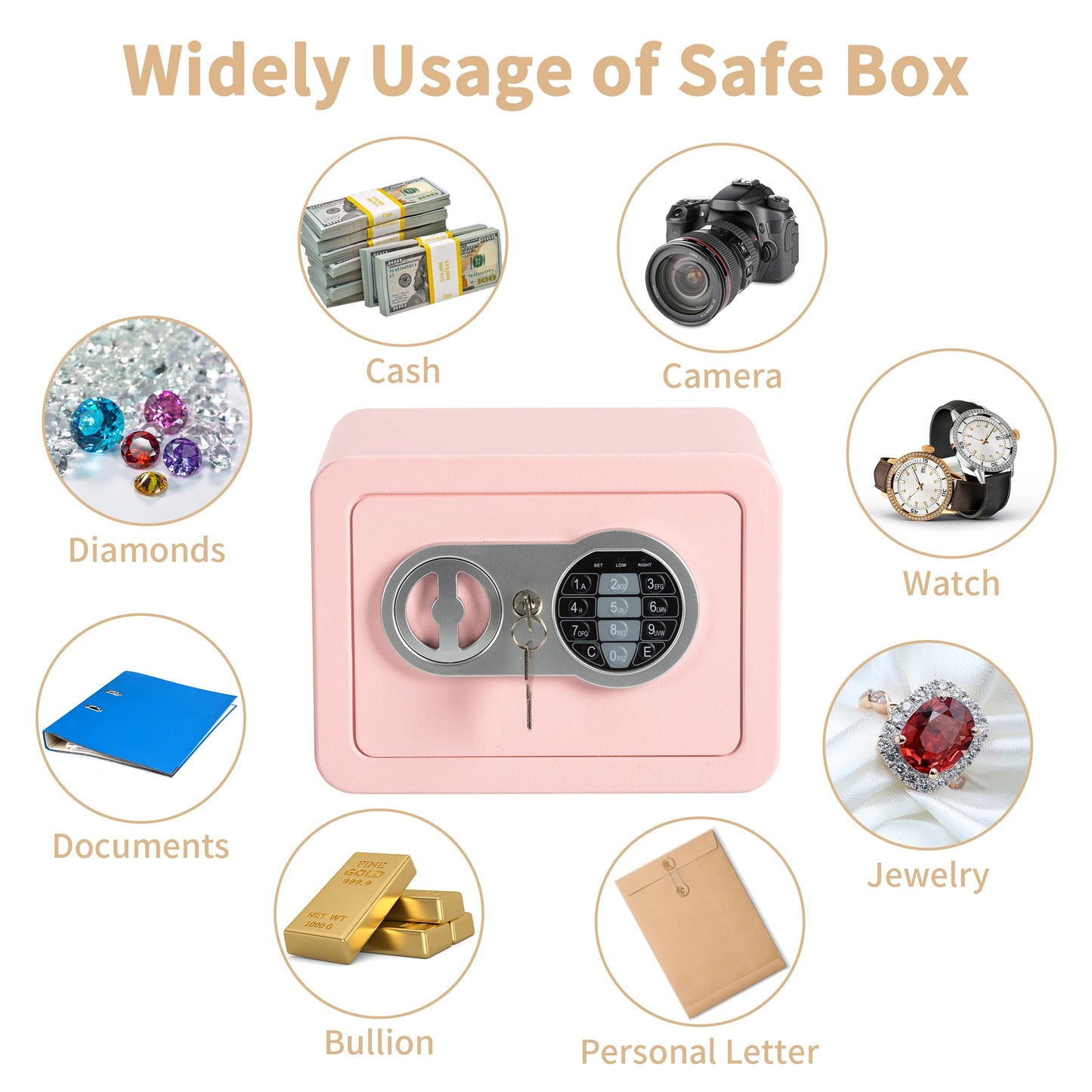 Deli Fireproof Digital Safe Box For Home With Electronic Lock