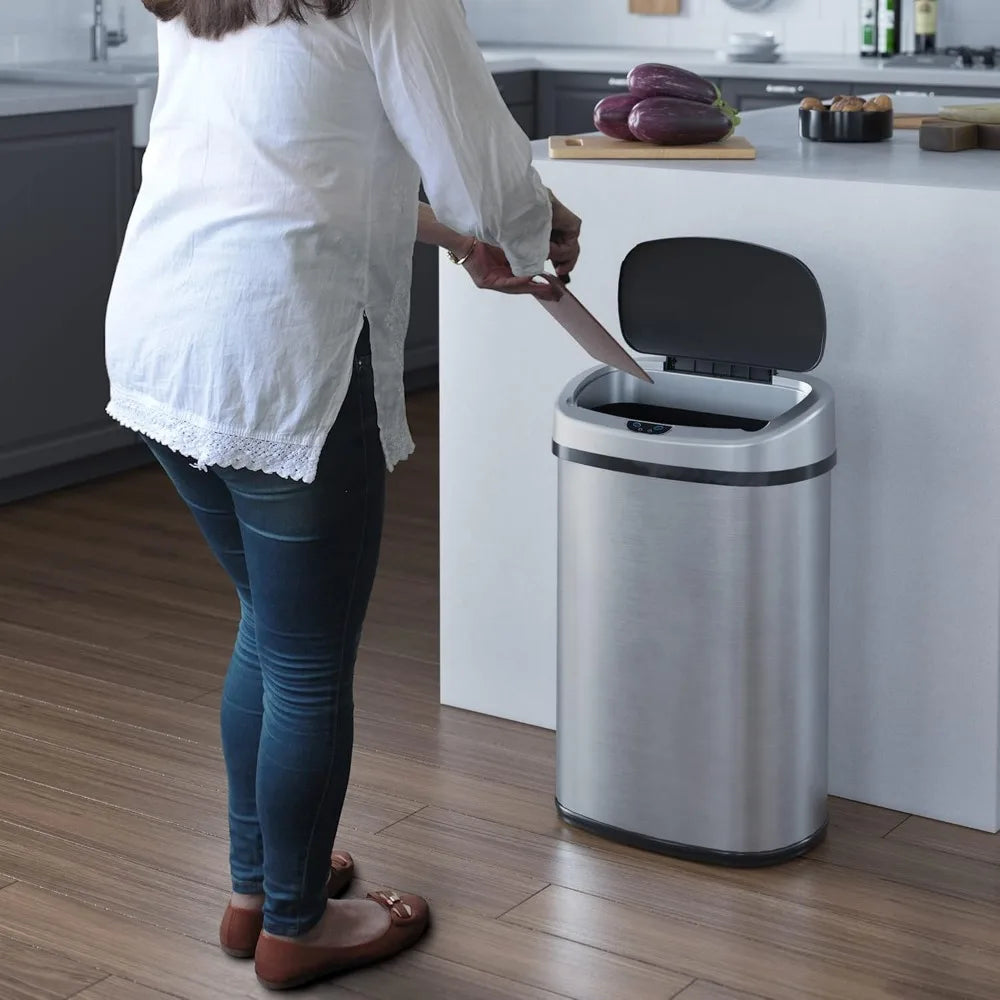 Automatic Sensor Trash Can With Odor Control Stainless Steel