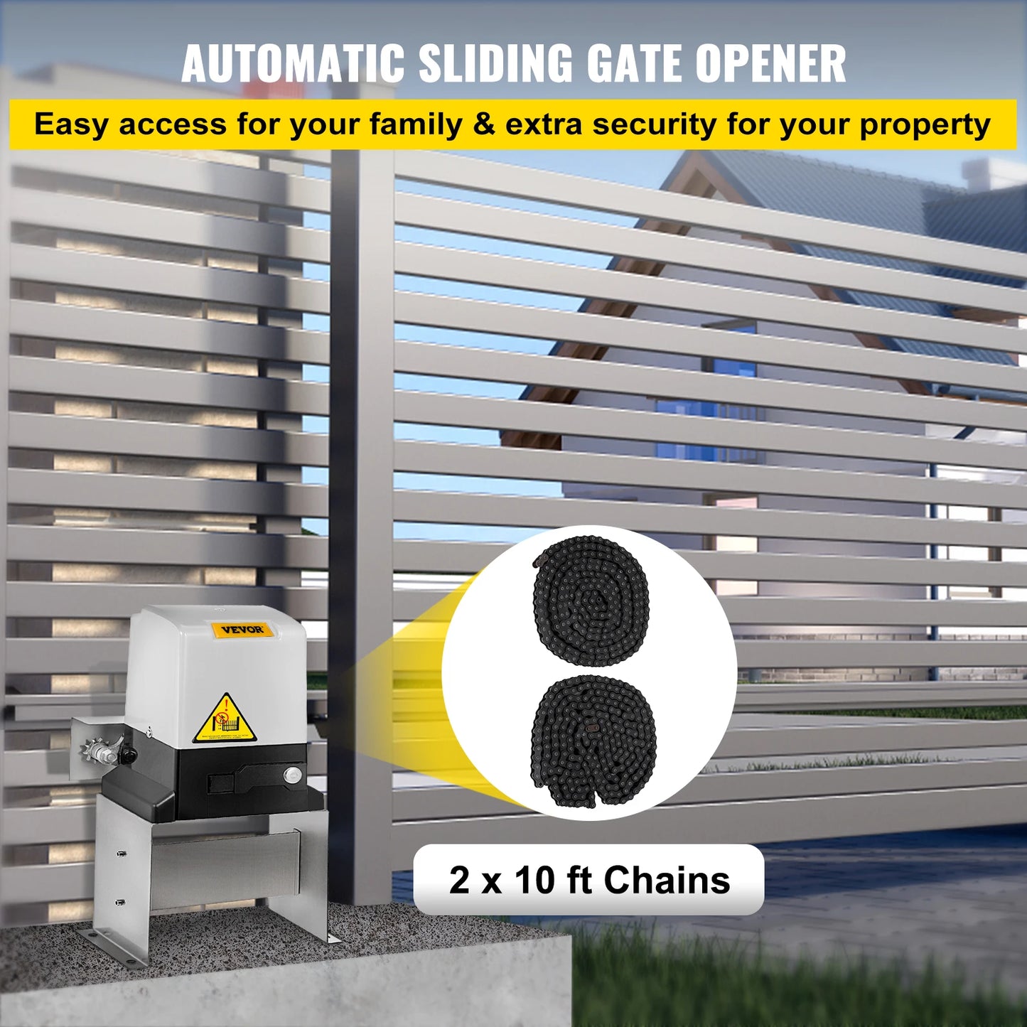 Sliding Gate Opener AC600 1400 lbs Electric Operator With Remote