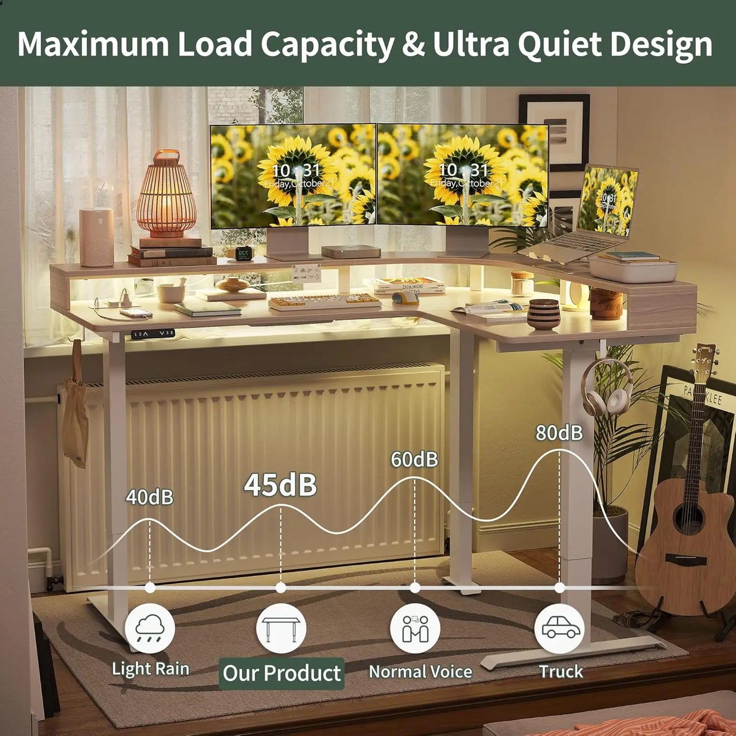NONEDesk L Shaped Standing Desk for Modern Home Office