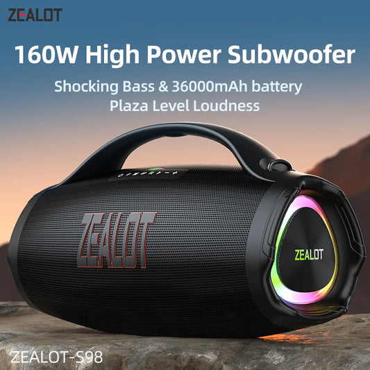 Zealot S98 Portable Bluetooth Speaker 160W Waterproof TWS RGB Light