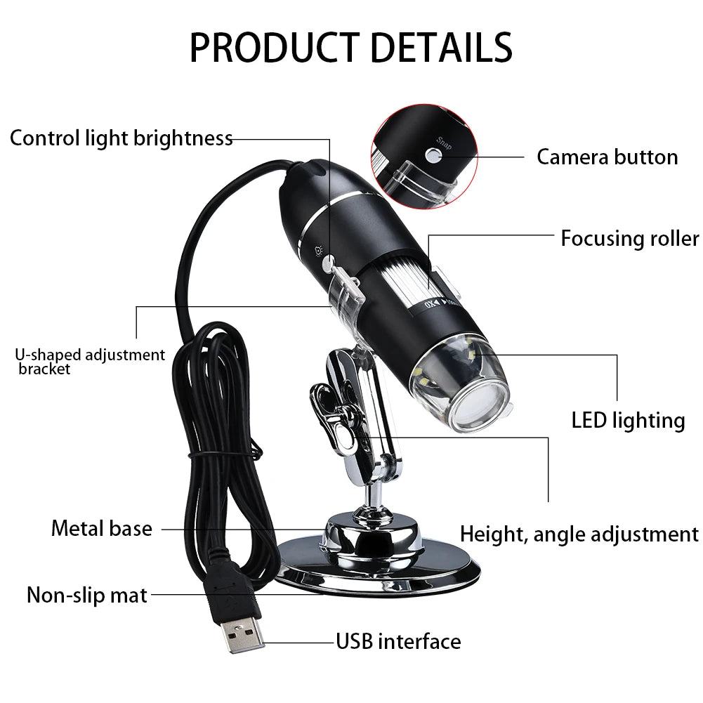 APWIKOGER Portable USB Digital Microscope Handheld Magnifier