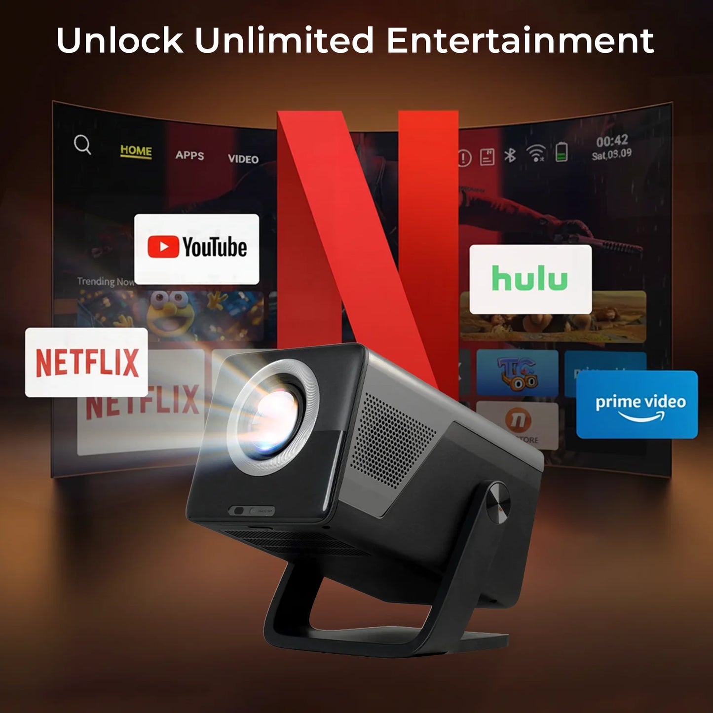 LynCast 8K Supported Projector Android 14 Auto Focus