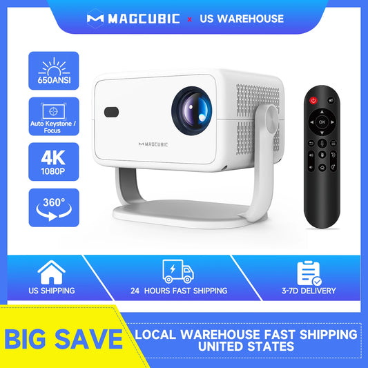 Magcubic 650ANSI L018 4K Projector Auto Focus Android 11 WiFi6