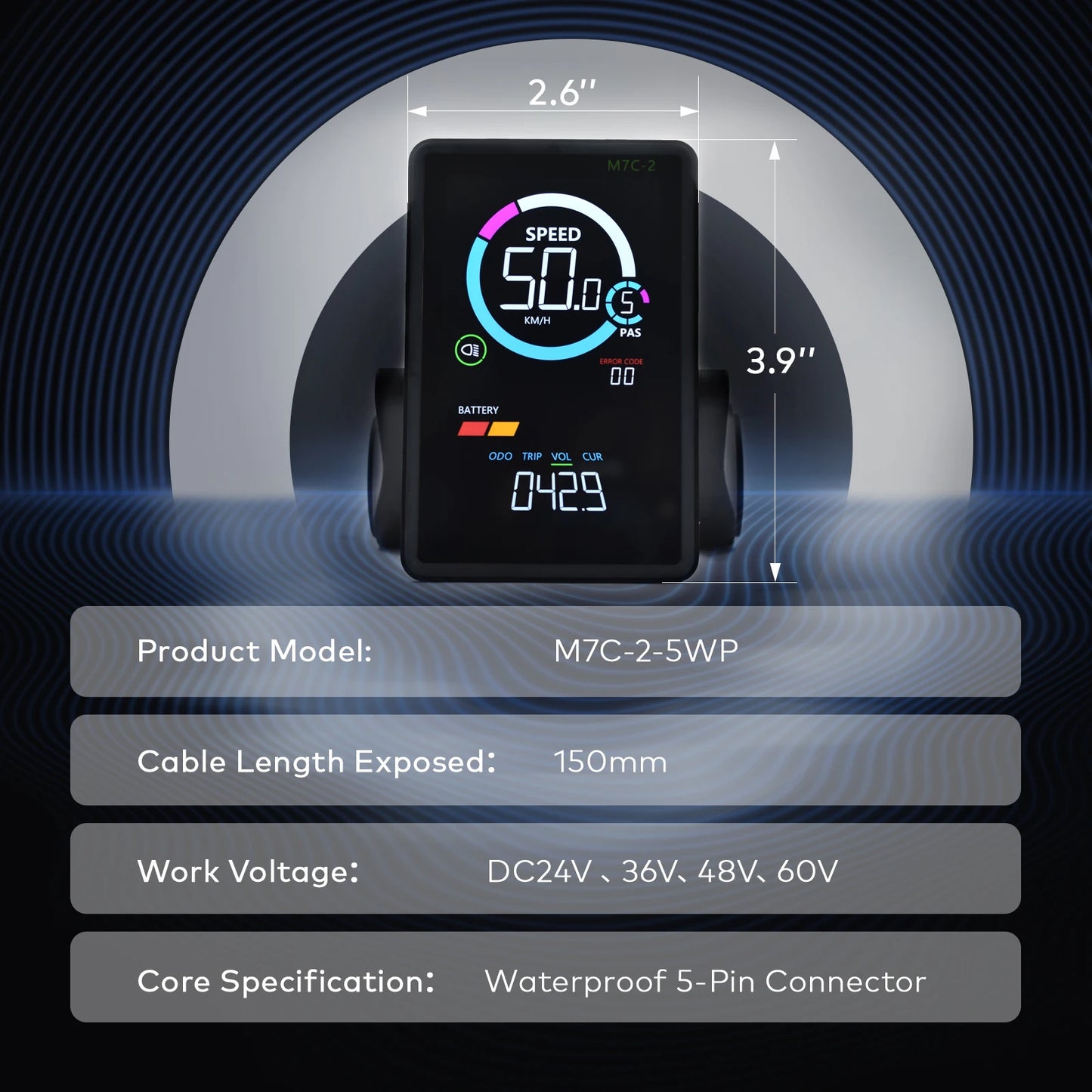 [Haytrix-US] EBike LCD Display Bicycle Speedometer Screen for Fatbike Scherm Scooter Accessories Bike Computer