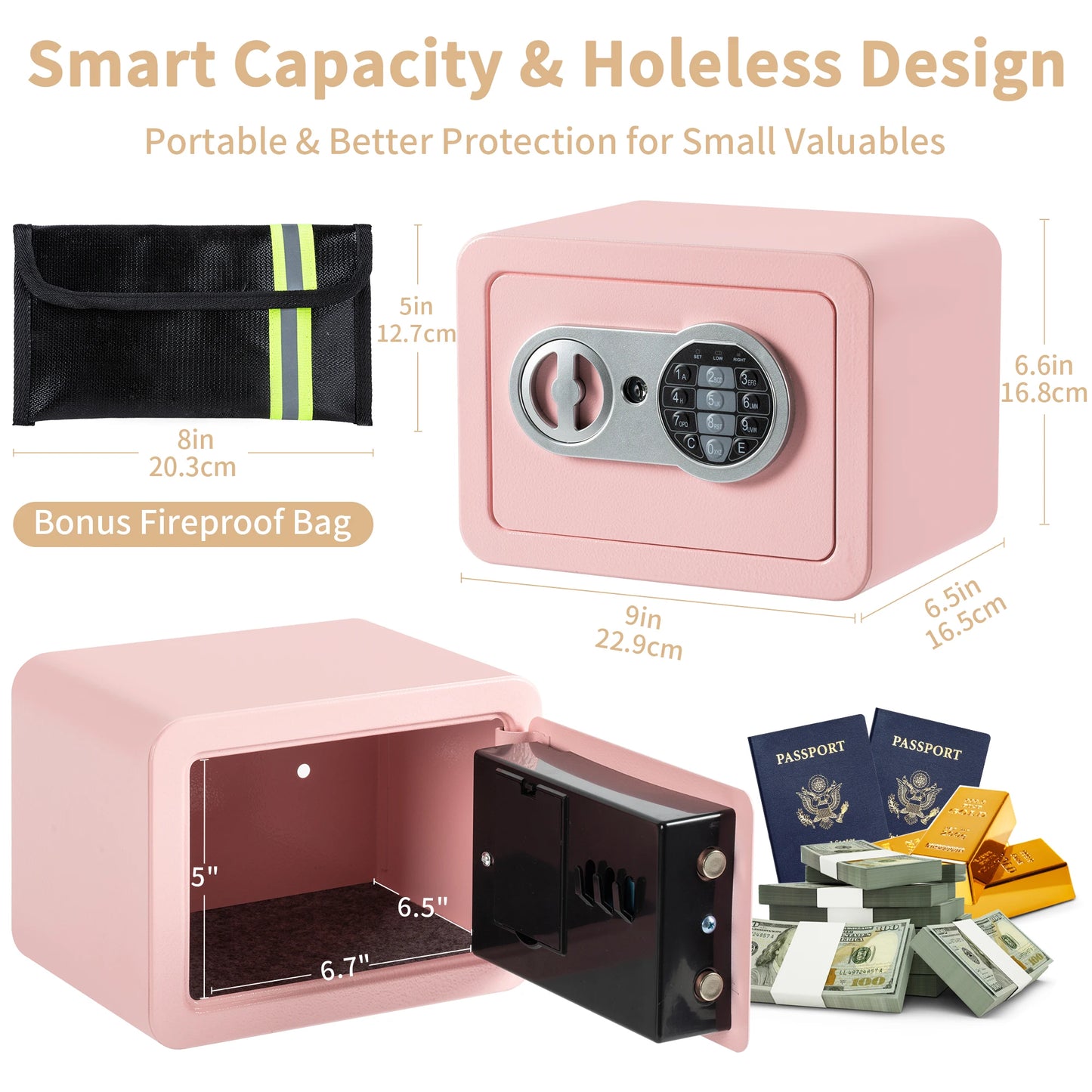 Deli Fireproof Digital Safe Box For Home With Electronic Lock