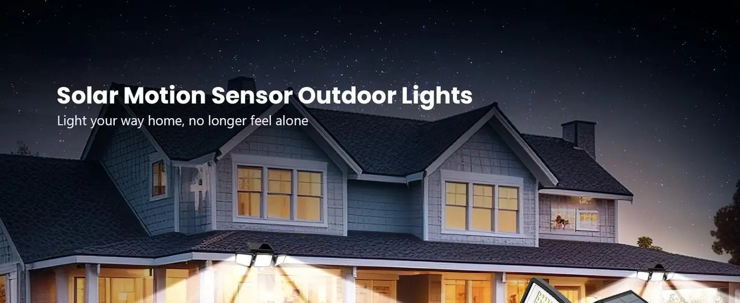 SZRSTH 3-Pack Outdoor Solar Motion Sensor Lights For Porch, Garage