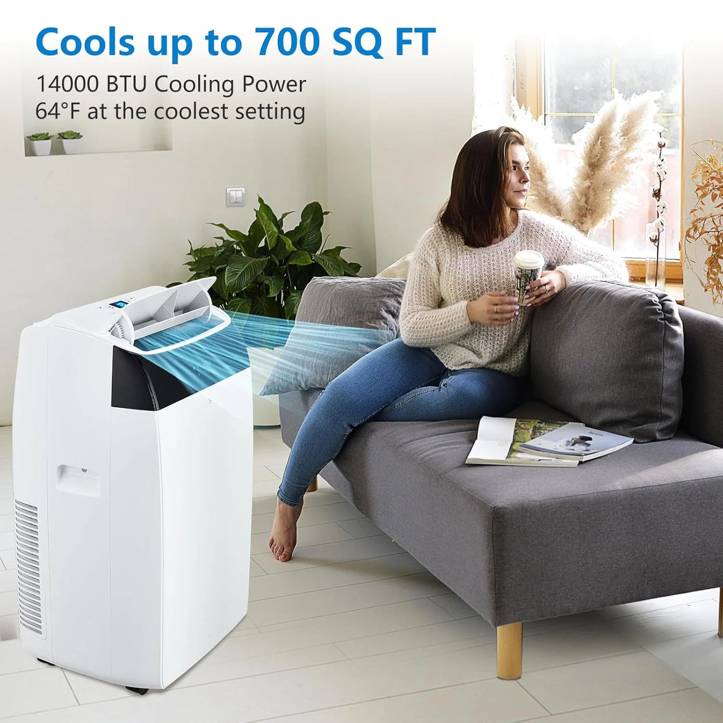 Adoolla 14000 BTU Portable 3-In-1 Air Conditioner With Remote