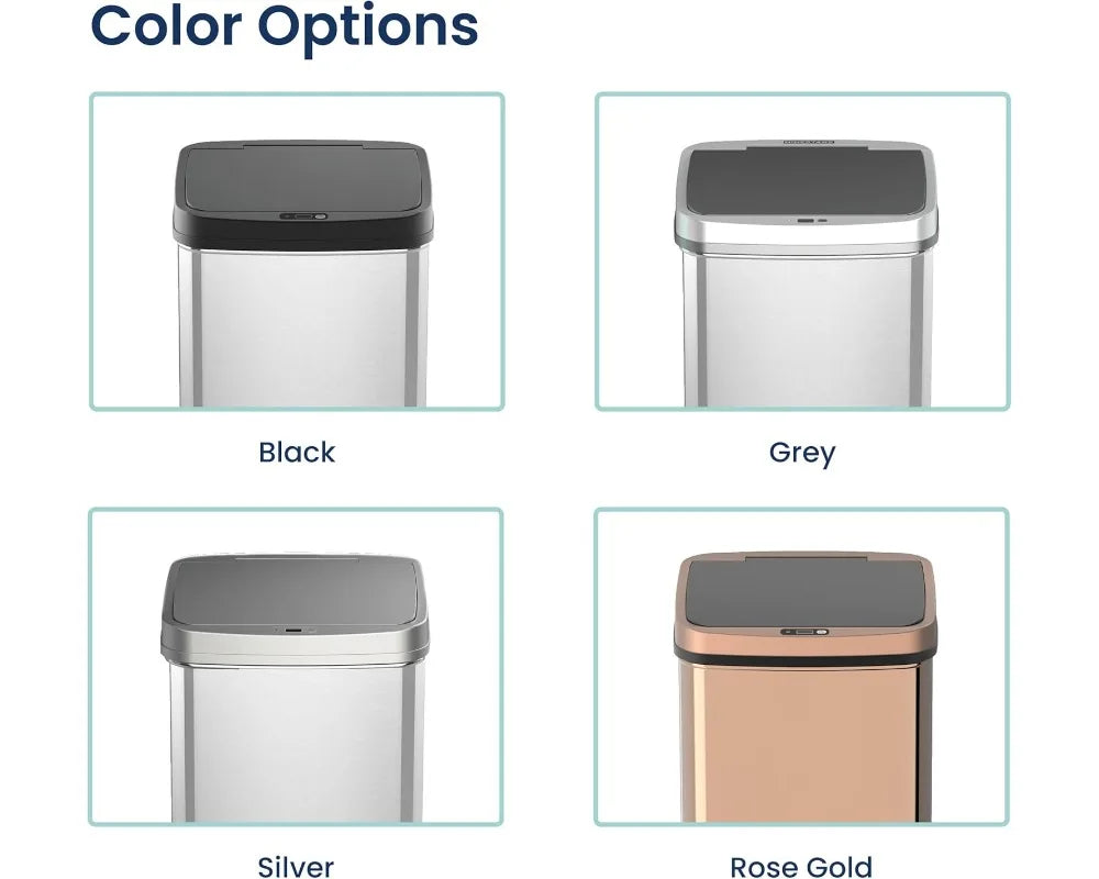 Automatic Touchless Infrared Motion Sensor Stainless Steel Trash Can