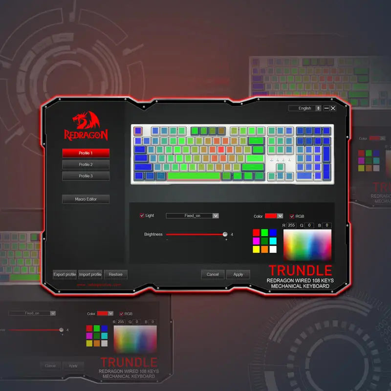 Redragon K668 RGB Mechanical Gaming Keyboard With Hot-Swappable Socket Wired