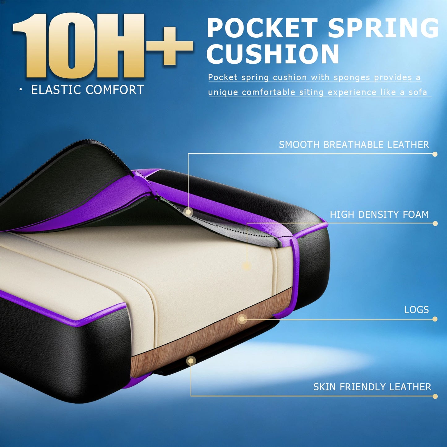 AnYu Furniture Ergonomic Gaming Chair With Adjustable Lumbar Support Footrest