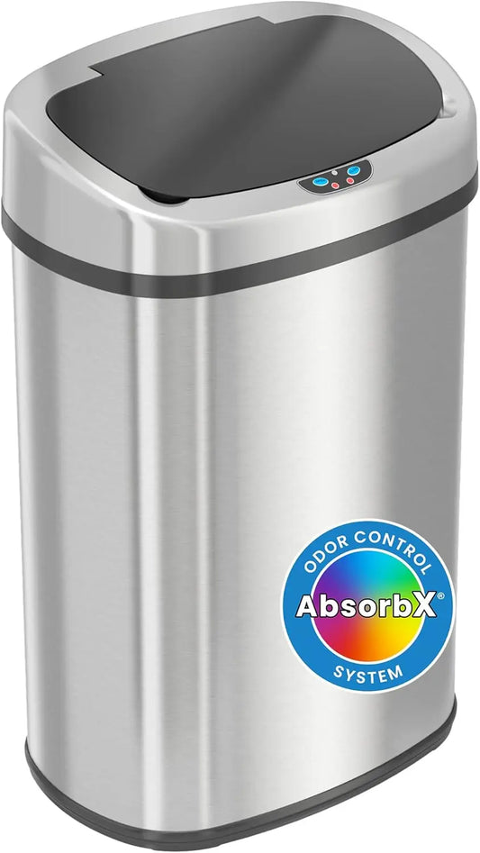 Stainless Steel Sensor Trash Can with Lid and Odor Filter