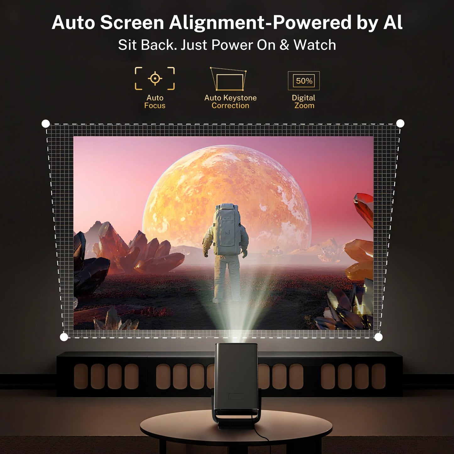 LynCast 8K Supported Projector Android 14 Auto Focus