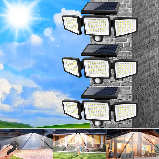 SZRSTH 3-Pack Outdoor Solar Motion Sensor Lights For Porch, Garage
