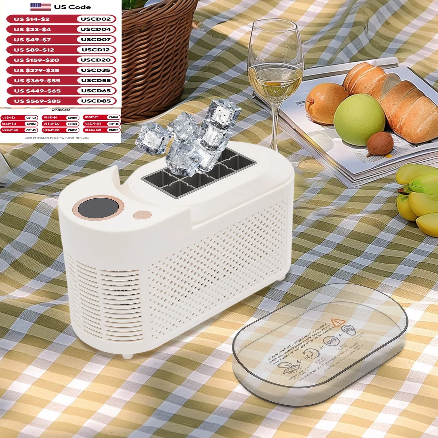 Sweetmile Portable Mini Countertop Ice Maker For Home Car Travel