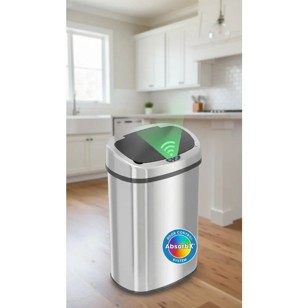 Automatic Sensor Trash Can With Odor Control Stainless Steel
