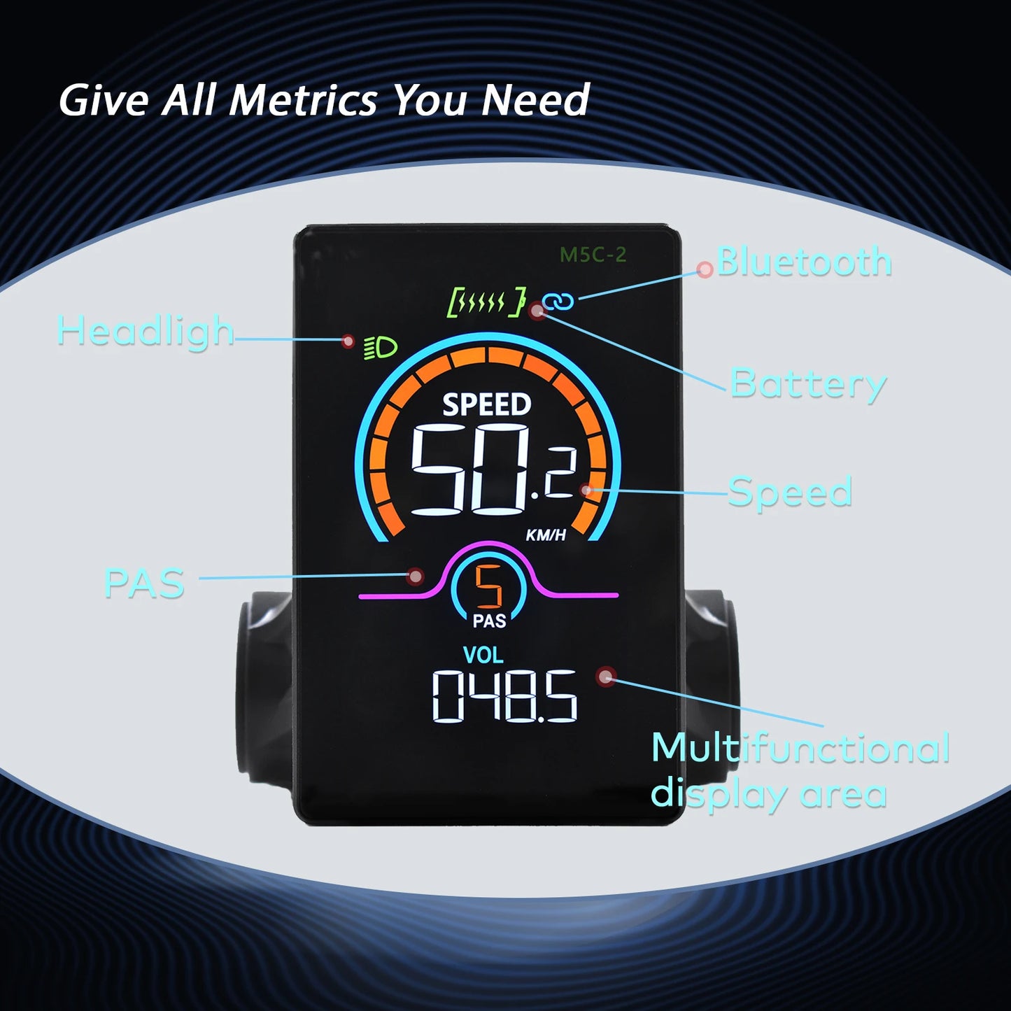 [Haytrix-US] Fatbike V20 Screen EBike LCD Display Bicycle Speedometer Cycling Computer for Bikes Accessories