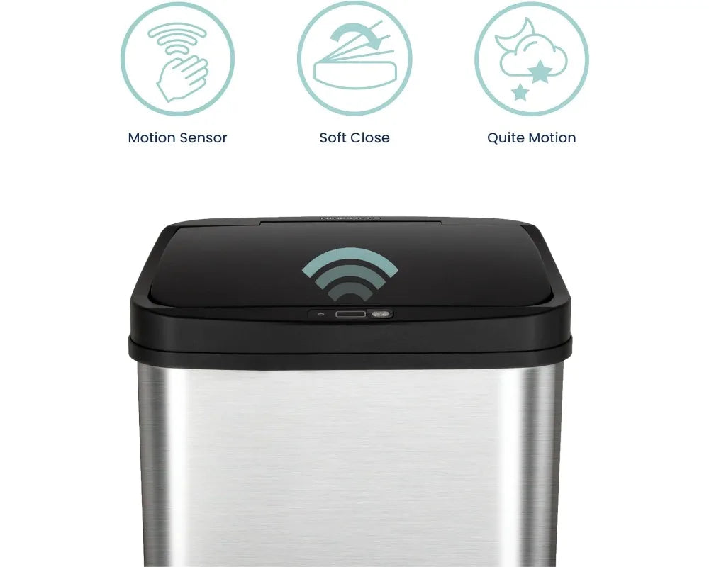 Automatic Touchless Infrared Motion Sensor Stainless Steel Trash Can