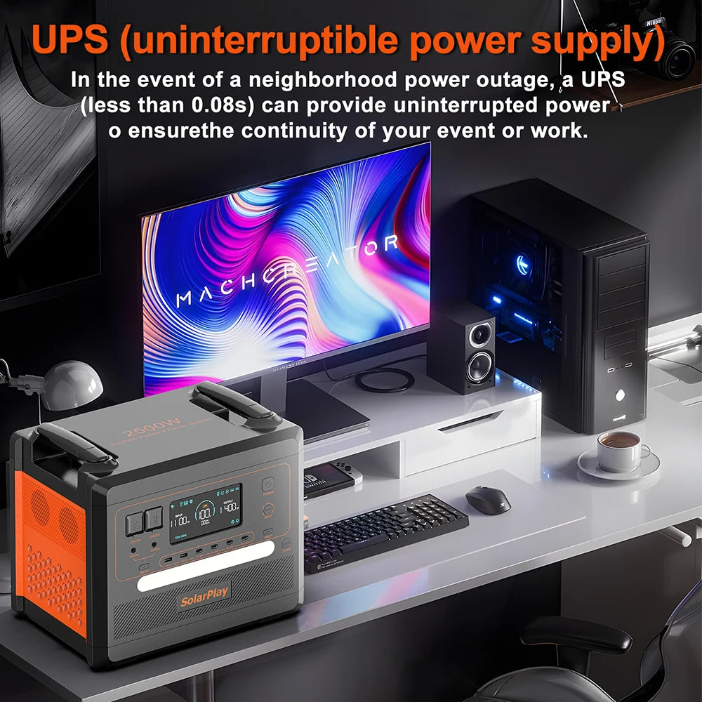 SOLARPLAY Portable Power Station 2500W 2300Wh Solar Generator