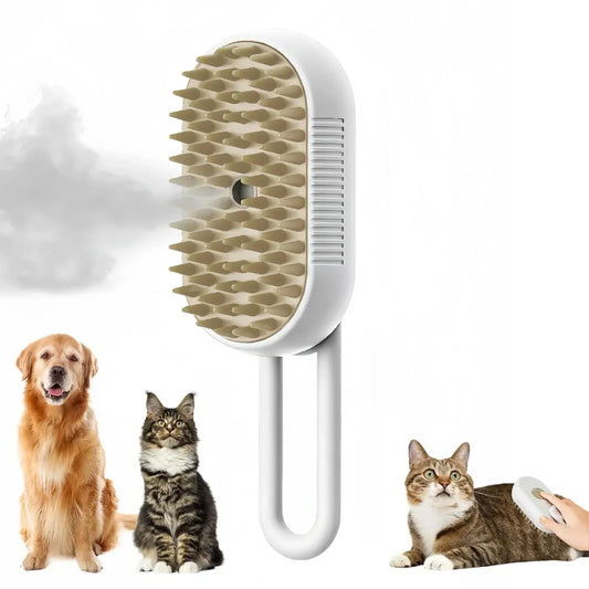 Pet Grooming Steam Brush for Dogs and Cats Hair Removal