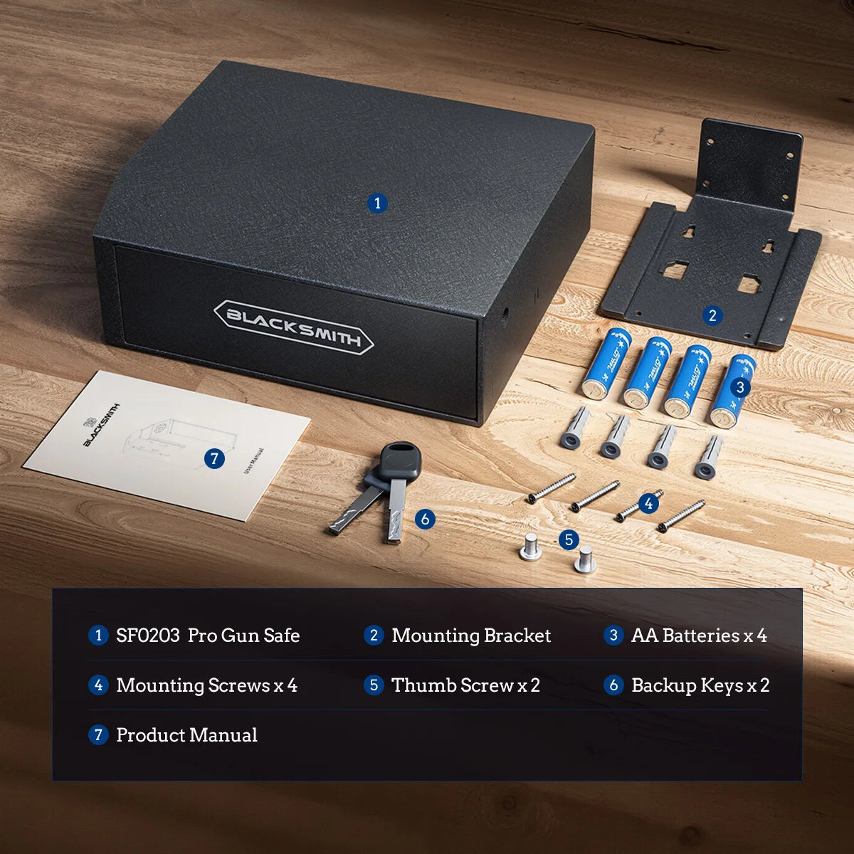 Biometric 3in1 Wall Mounted Pistol Safe With Key Code