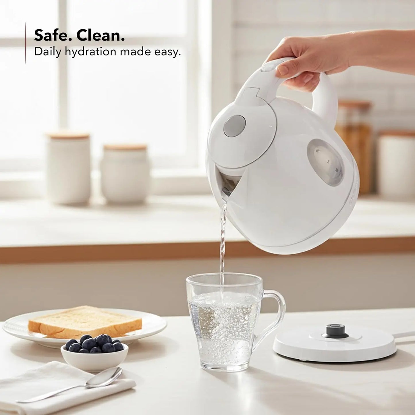 XMSJ Electric Kettle BPA Free Auto Shut Off 1000W Boiling