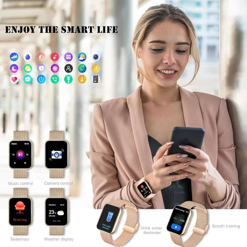 smart Watch (Answer/Make Calls), 1.85"HD Smart Watch for Women, AI Voice Smart Watch for Android/for iPhone, Sport Watch