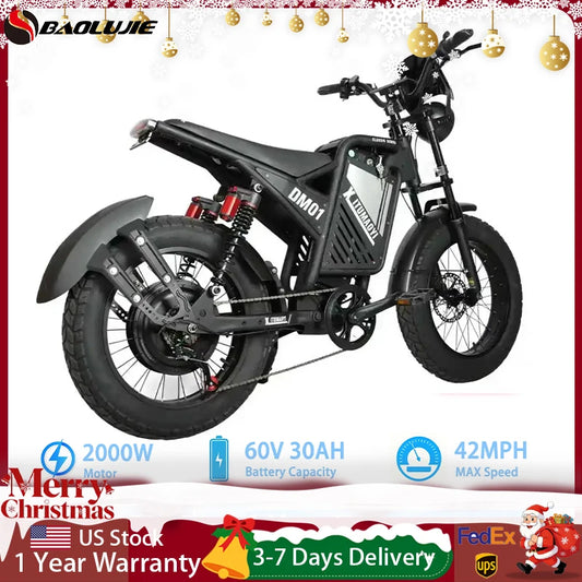 Baolujie DM01 Electric Bike 60V 30Ah Max Speed 42 MPH