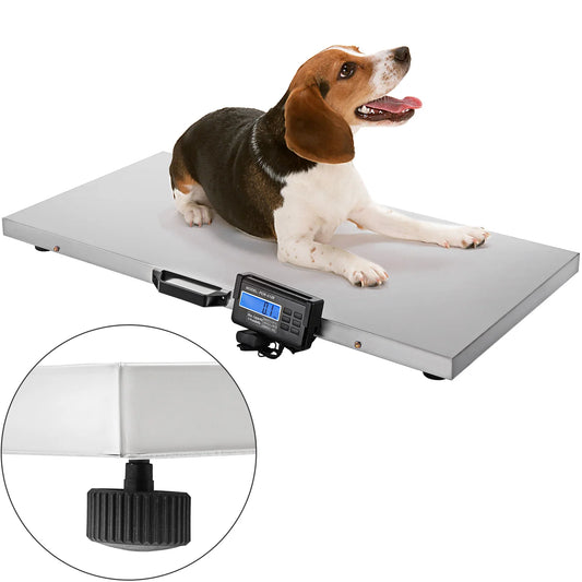 SucceBuy Digital Livestock Scale 880 To 1100 Lb Stainless Steel Platform Heavy Duty Vet And Farm Scale For Pets