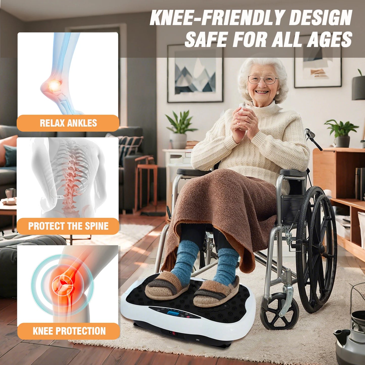 Full Body Vibration Plate Exercise Machine With Resistance Bands