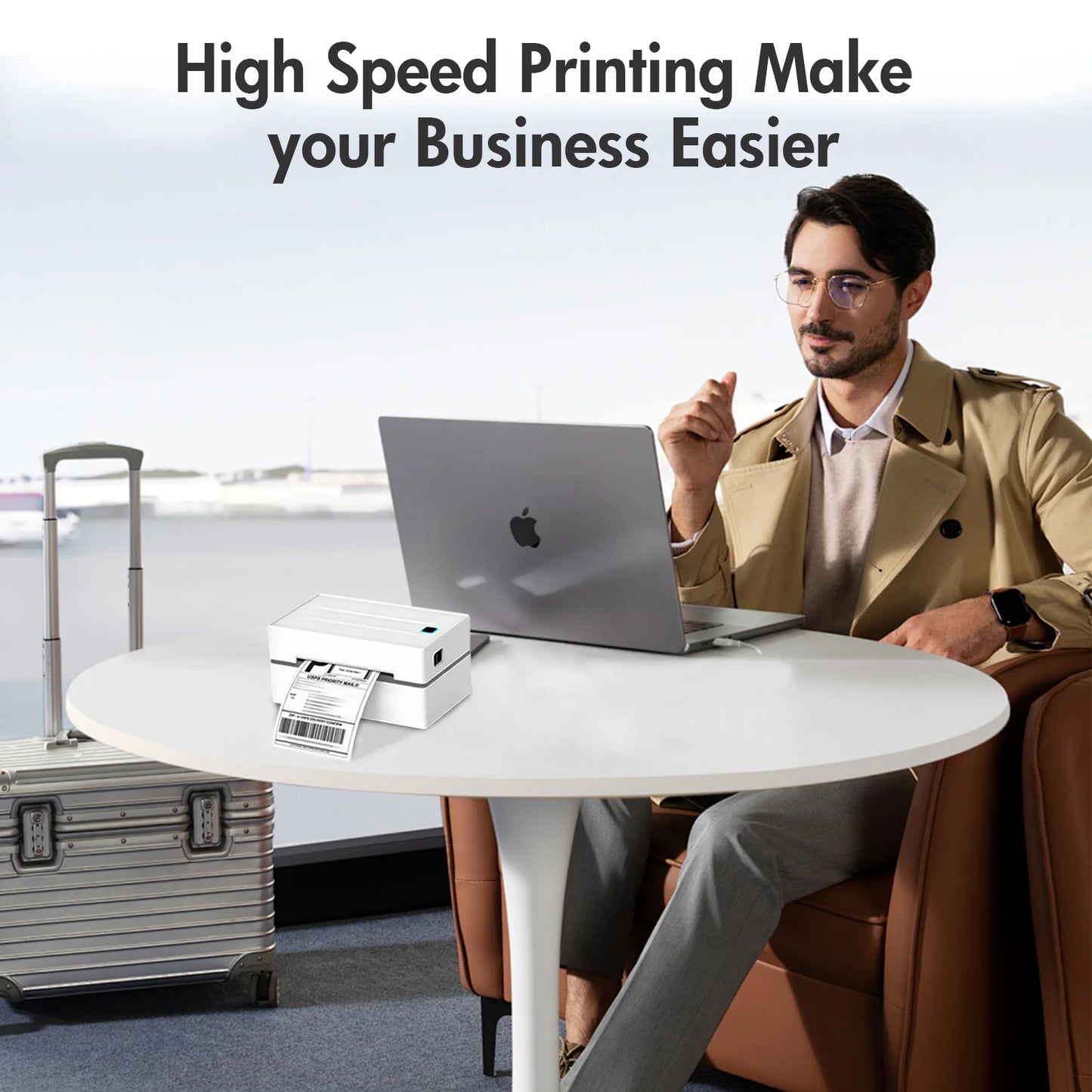 TakeYou Thermal Label Printer Portable No Ink 203DPI USB Bluetooth