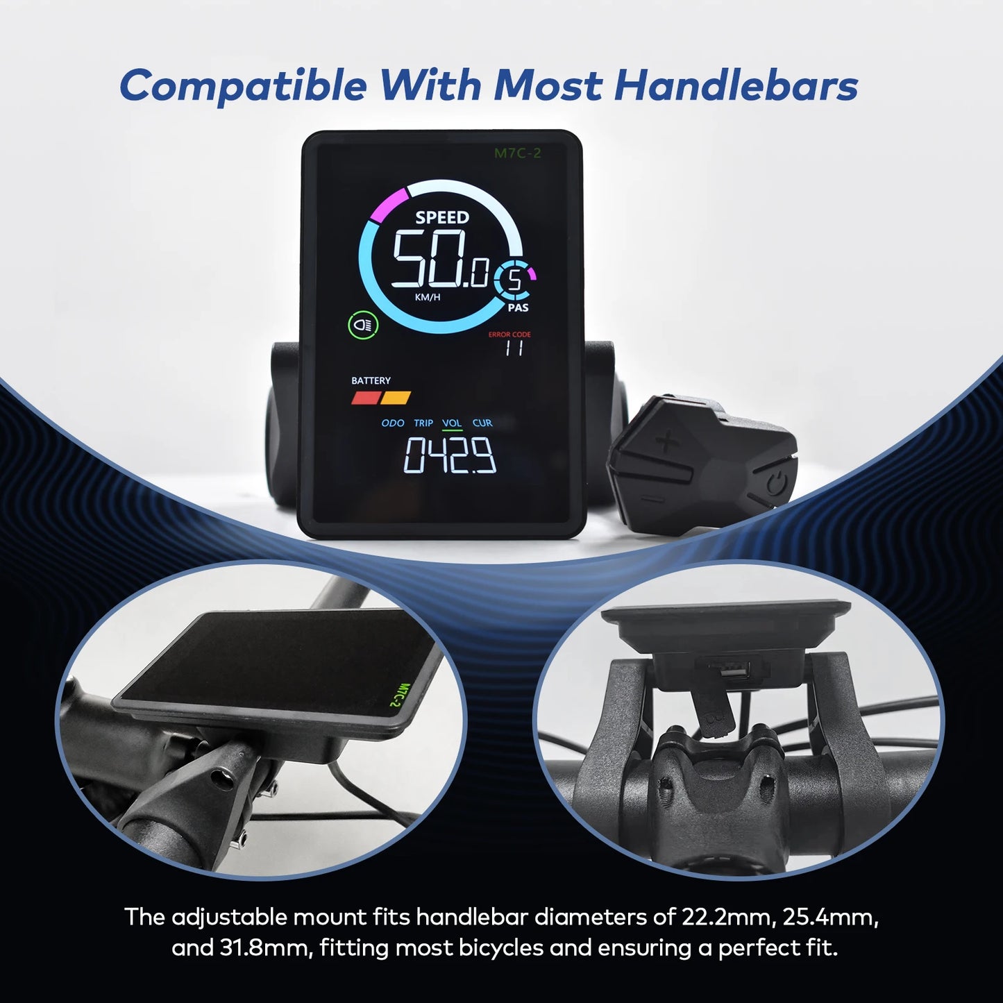 [Haytrix-US] EBike LCD Display Bicycle Speedometer Screen for Fatbike Scherm Scooter Accessories Bike Computer