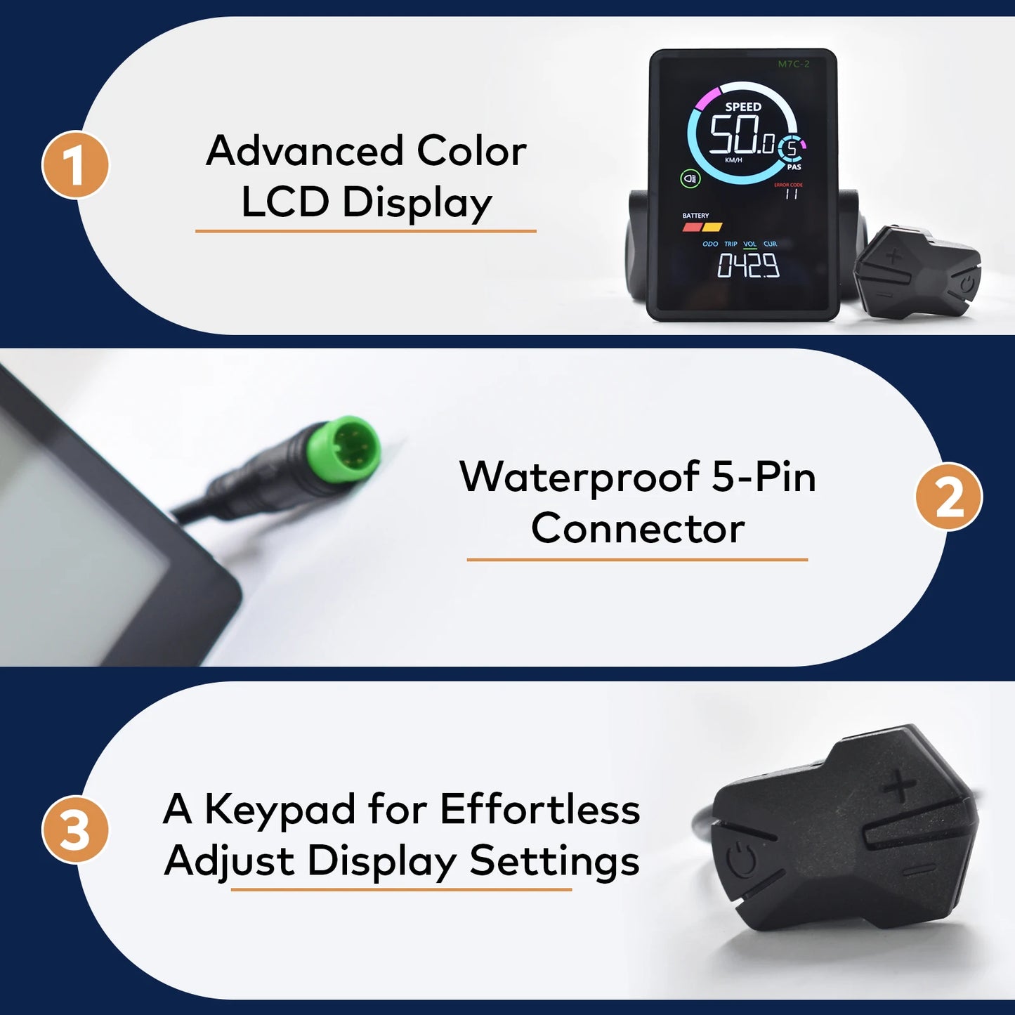 [Haytrix-US] EBike LCD Display Bicycle Speedometer Screen for Fatbike Scherm Scooter Accessories Bike Computer