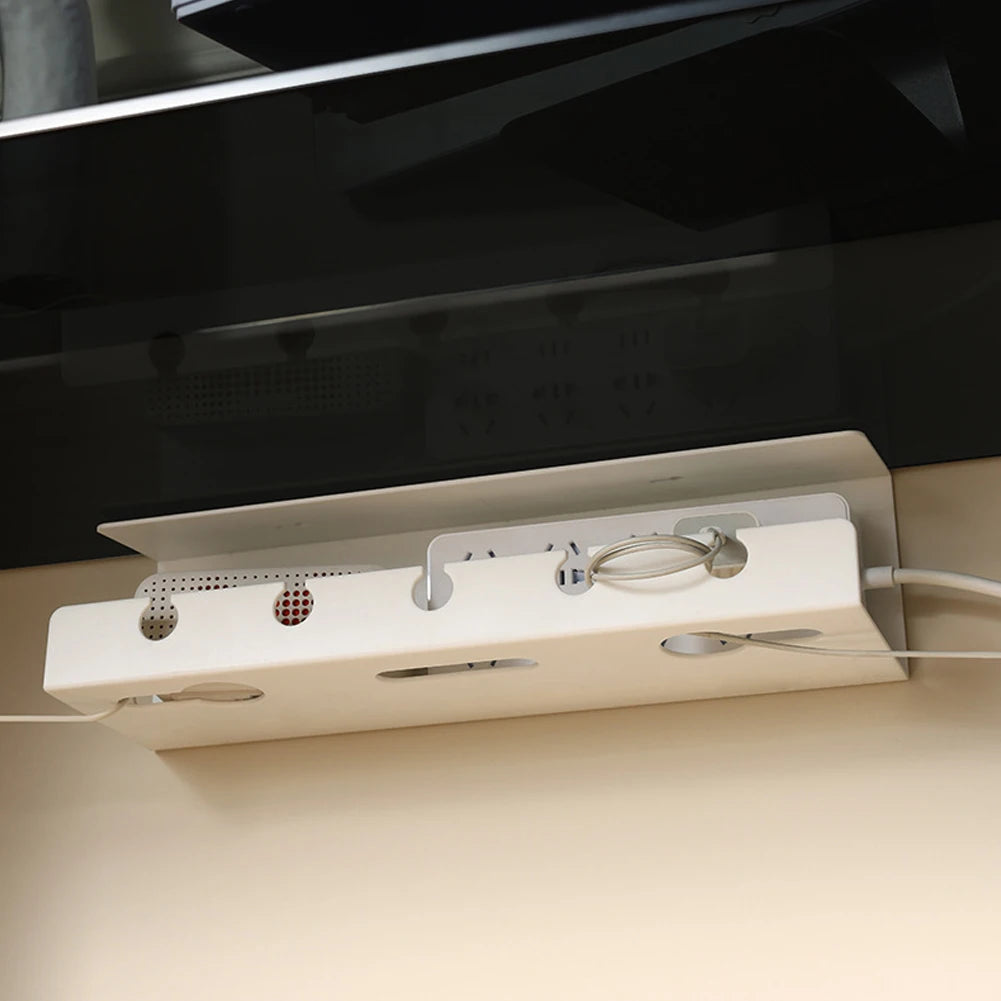 Under Desk Cable Management Tray Kit Self-Adhesive 2 Pack