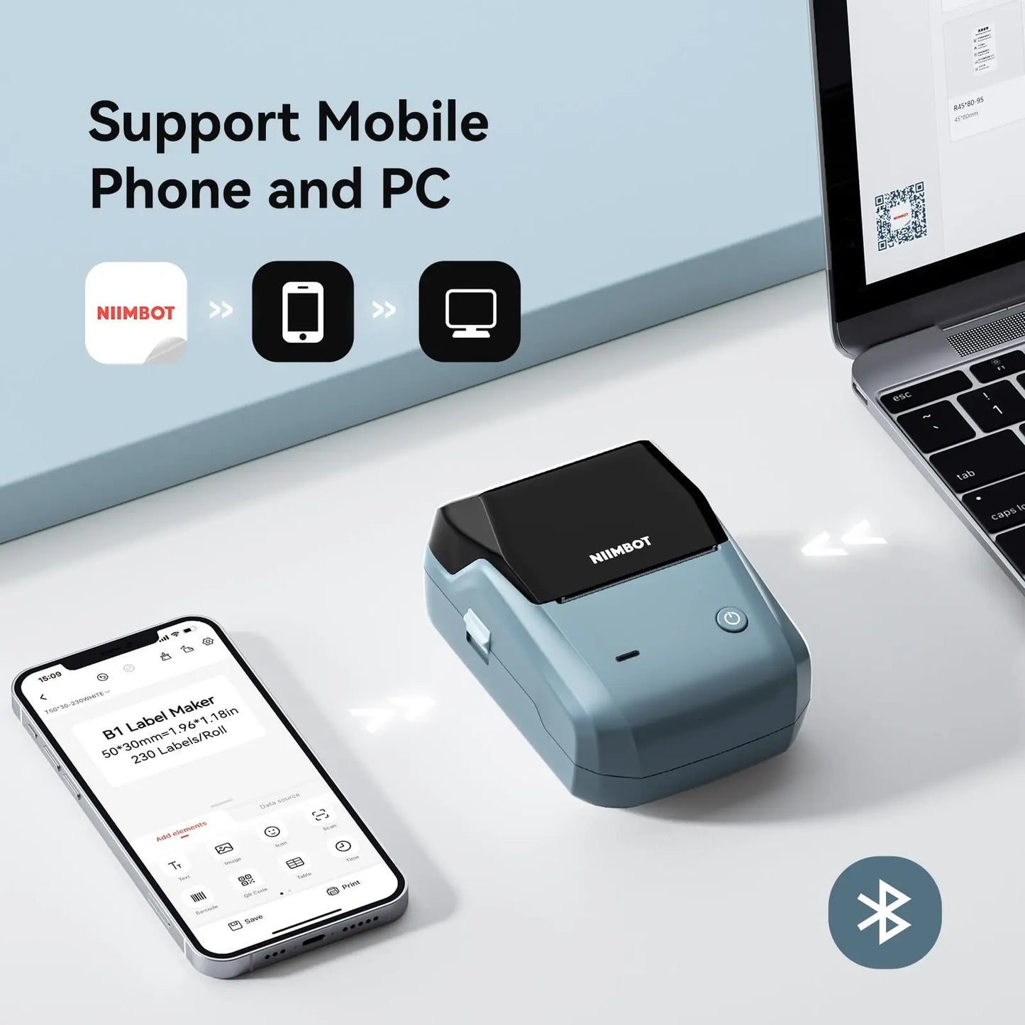 NiiMbot B1 Label Maker Bluetooth Thermal Printer