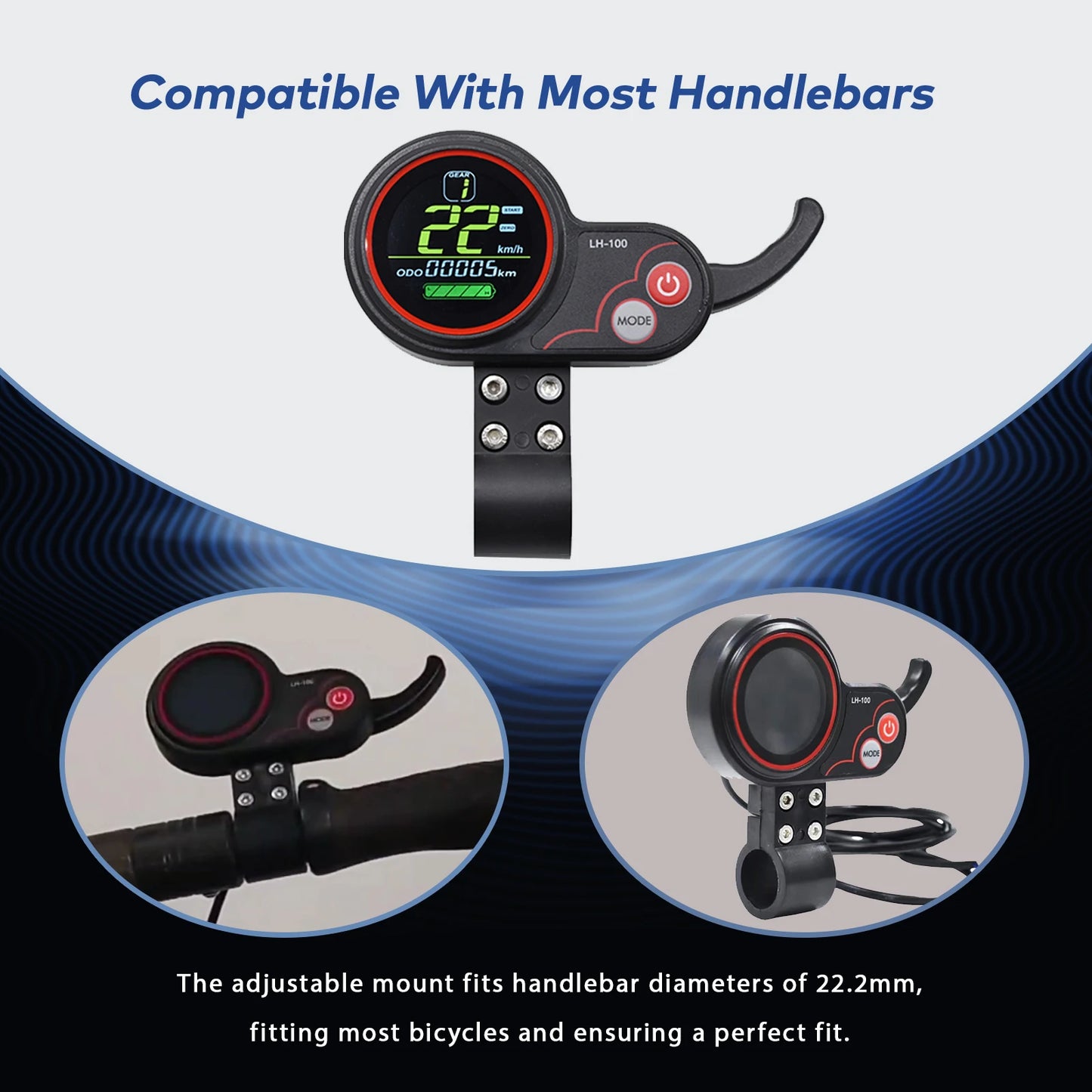 [Haytrix-US] EBike LCD Display Bicycle Speedometer Cycling Computer Fatbike Display for Bikes Accessories Bike Conversion Kit