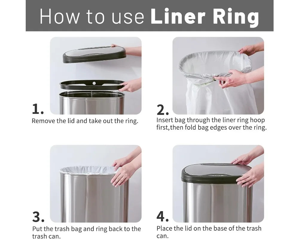 Automatic Touchless Infrared Motion Sensor Stainless Steel Trash Can